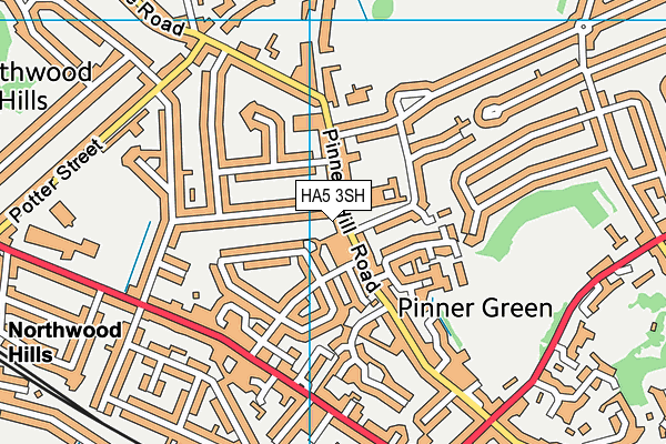 HA5 3SH map - OS VectorMap District (Ordnance Survey)