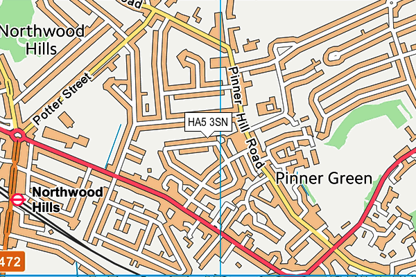 HA5 3SN map - OS VectorMap District (Ordnance Survey)
