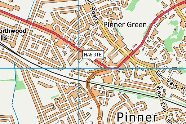 HA5 3TE map - OS VectorMap District (Ordnance Survey)