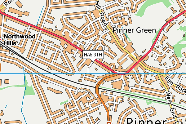 HA5 3TH map - OS VectorMap District (Ordnance Survey)