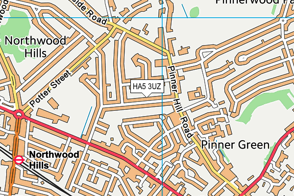 HA5 3UZ map - OS VectorMap District (Ordnance Survey)