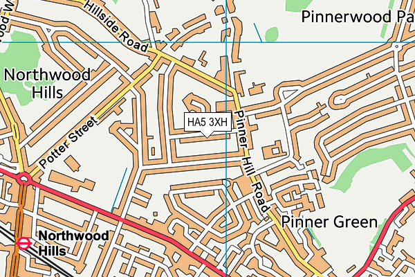 HA5 3XH map - OS VectorMap District (Ordnance Survey)