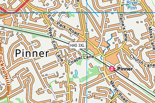 HA5 3XL map - OS VectorMap District (Ordnance Survey)