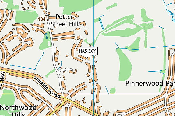 HA5 3XY map - OS VectorMap District (Ordnance Survey)