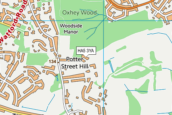 Pinner Hill Golf Club map (HA5 3YA) - OS VectorMap District (Ordnance Survey)