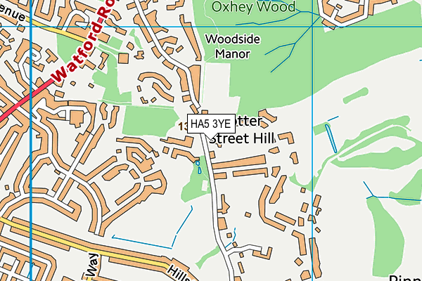 HA5 3YE map - OS VectorMap District (Ordnance Survey)