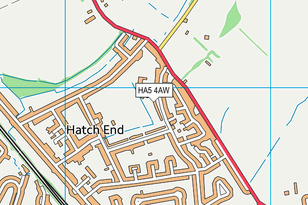 HA5 4AW map - OS VectorMap District (Ordnance Survey)