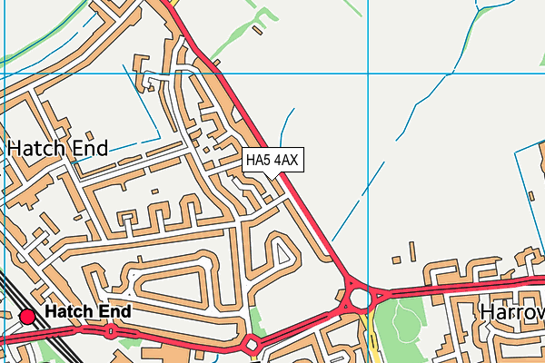 HA5 4AX map - OS VectorMap District (Ordnance Survey)