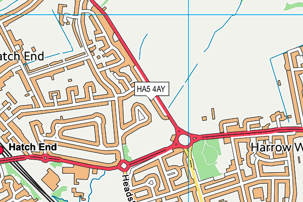 HA5 4AY map - OS VectorMap District (Ordnance Survey)