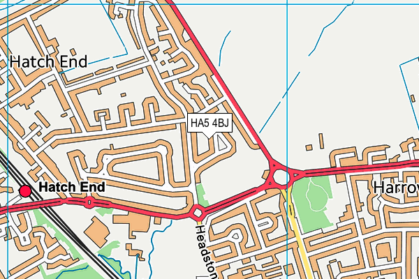 HA5 4BJ map - OS VectorMap District (Ordnance Survey)