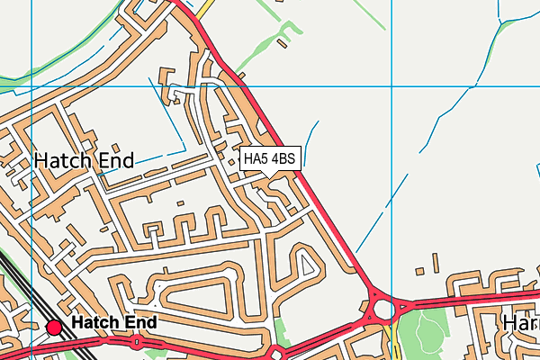HA5 4BS map - OS VectorMap District (Ordnance Survey)