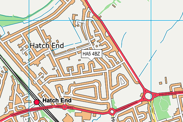 HA5 4BZ map - OS VectorMap District (Ordnance Survey)
