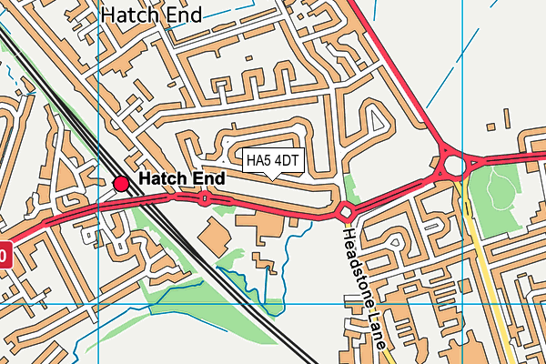HA5 4DT map - OS VectorMap District (Ordnance Survey)
