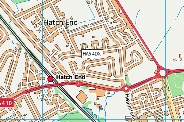HA5 4DX map - OS VectorMap District (Ordnance Survey)