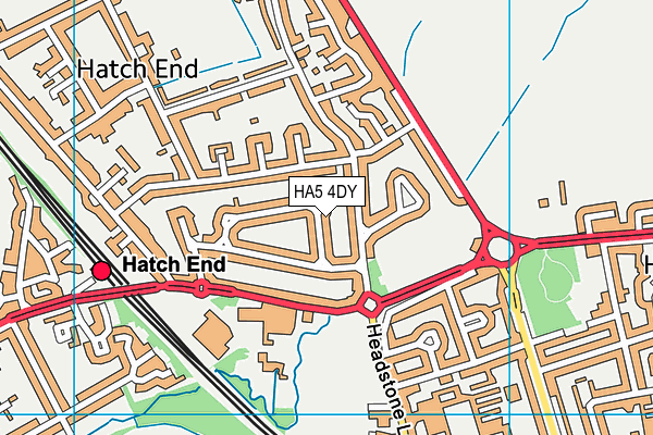 HA5 4DY map - OS VectorMap District (Ordnance Survey)