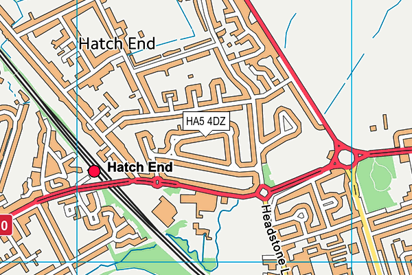 HA5 4DZ map - OS VectorMap District (Ordnance Survey)