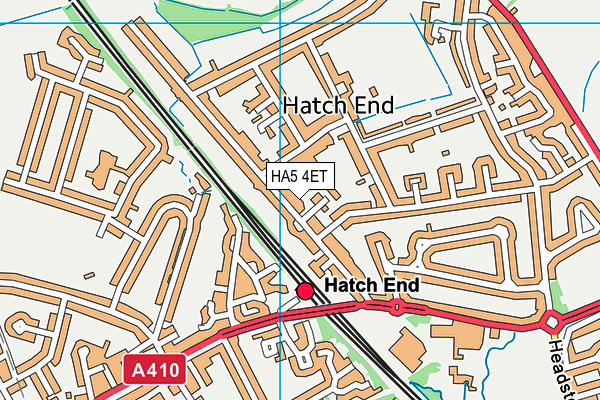 HA5 4ET map - OS VectorMap District (Ordnance Survey)
