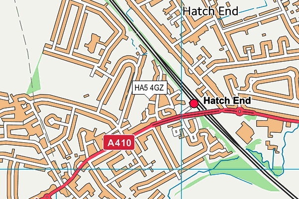 HA5 4GZ map - OS VectorMap District (Ordnance Survey)