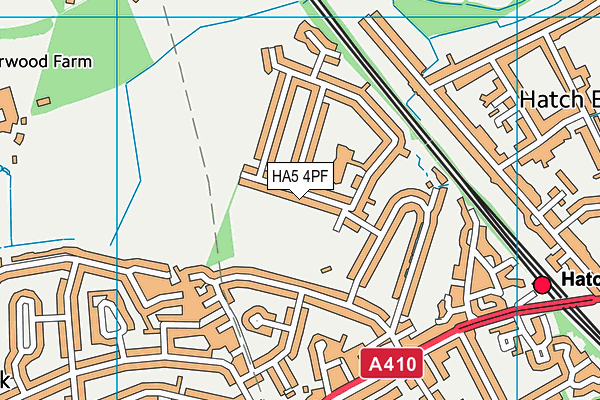 HA5 4PF map - OS VectorMap District (Ordnance Survey)