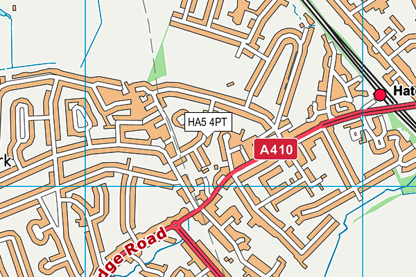HA5 4PT map - OS VectorMap District (Ordnance Survey)