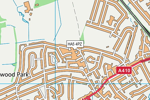 HA5 4PZ map - OS VectorMap District (Ordnance Survey)
