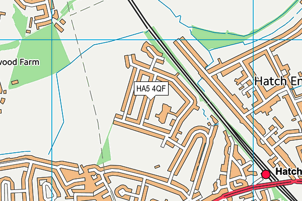 HA5 4QF map - OS VectorMap District (Ordnance Survey)