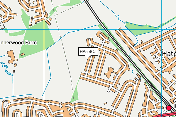 HA5 4QJ map - OS VectorMap District (Ordnance Survey)