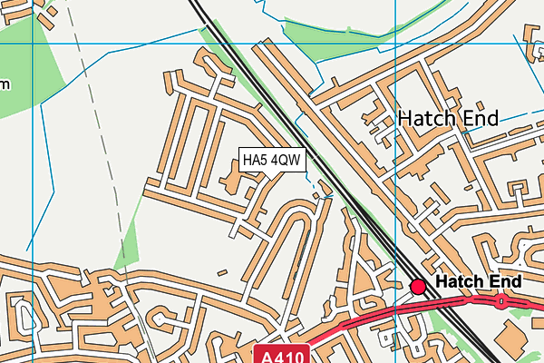 HA5 4QW map - OS VectorMap District (Ordnance Survey)