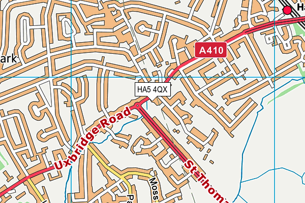 HA5 4QX map - OS VectorMap District (Ordnance Survey)