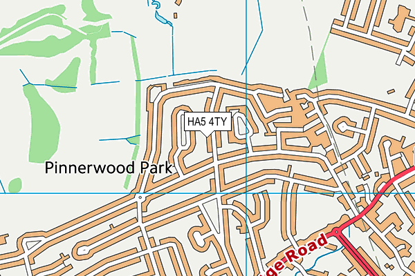 HA5 4TY map - OS VectorMap District (Ordnance Survey)