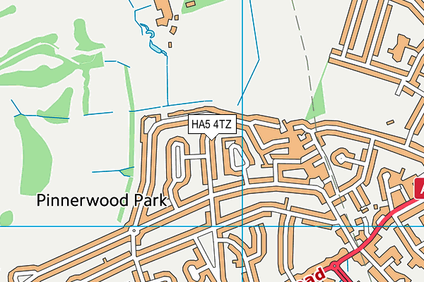 HA5 4TZ map - OS VectorMap District (Ordnance Survey)
