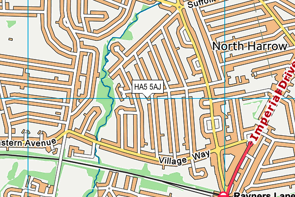 HA5 5AJ map - OS VectorMap District (Ordnance Survey)