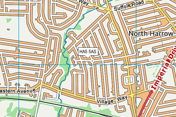 HA5 5AS map - OS VectorMap District (Ordnance Survey)