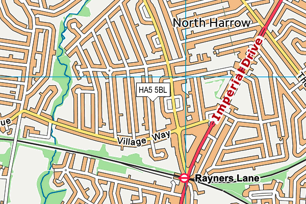 HA5 5BL map - OS VectorMap District (Ordnance Survey)