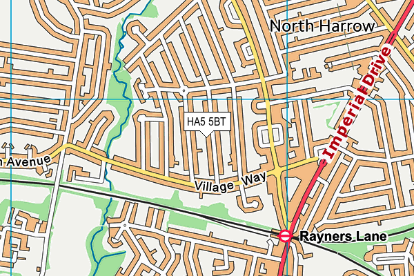 HA5 5BT map - OS VectorMap District (Ordnance Survey)