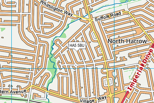 HA5 5BU map - OS VectorMap District (Ordnance Survey)