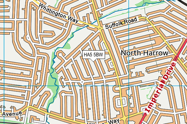 HA5 5BW map - OS VectorMap District (Ordnance Survey)