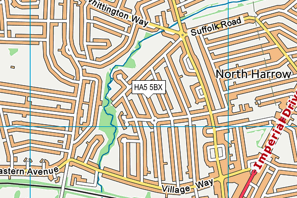 HA5 5BX map - OS VectorMap District (Ordnance Survey)