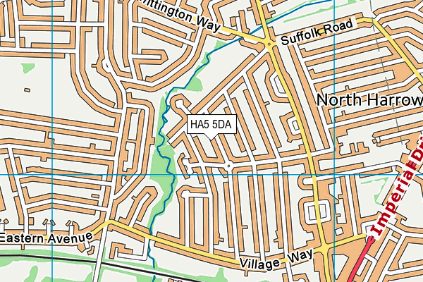 HA5 5DA map - OS VectorMap District (Ordnance Survey)
