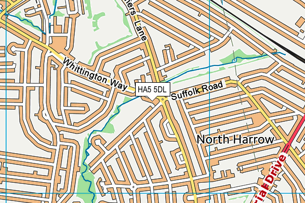 HA5 5DL map - OS VectorMap District (Ordnance Survey)
