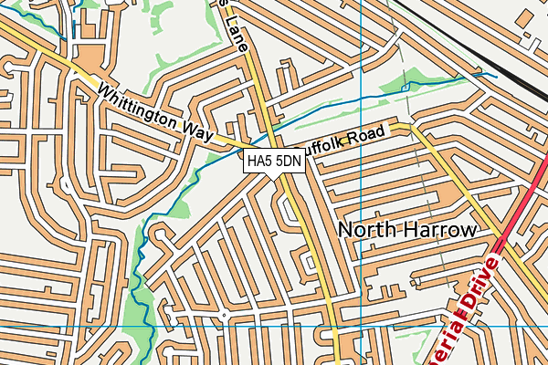 HA5 5DN map - OS VectorMap District (Ordnance Survey)