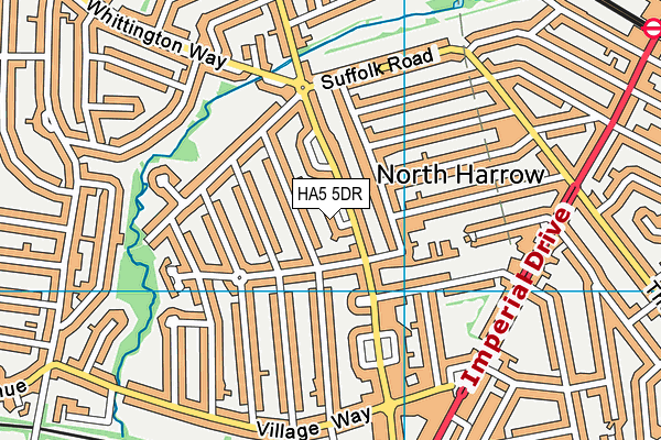 HA5 5DR map - OS VectorMap District (Ordnance Survey)