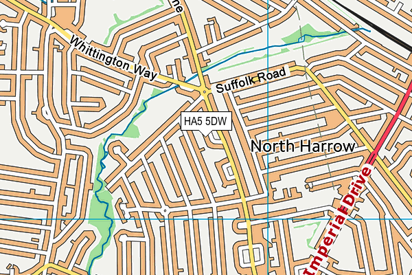 HA5 5DW map - OS VectorMap District (Ordnance Survey)