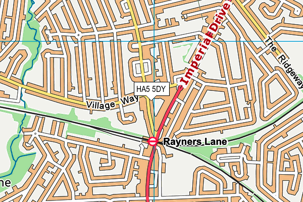 HA5 5DY map - OS VectorMap District (Ordnance Survey)