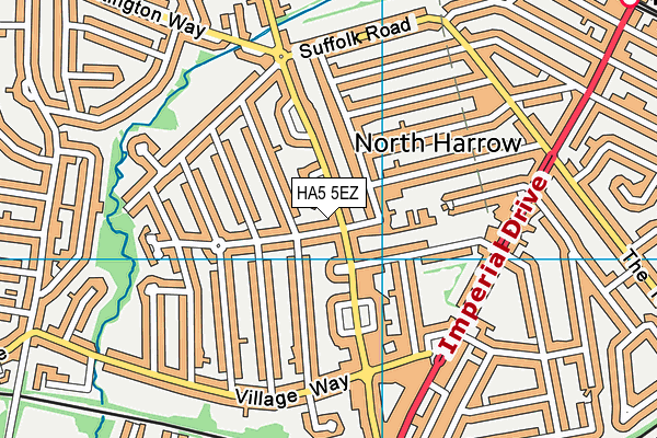HA5 5EZ map - OS VectorMap District (Ordnance Survey)