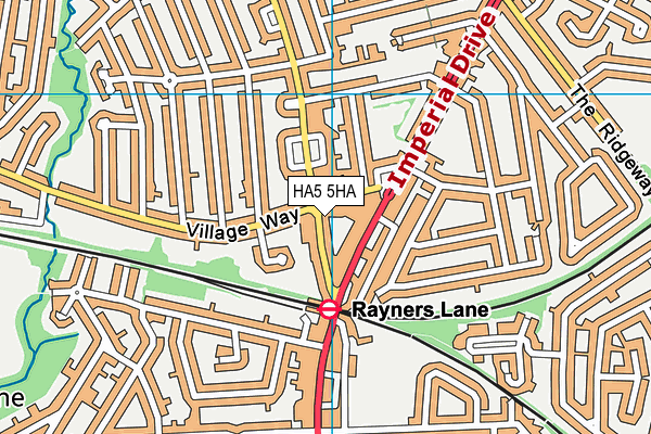 HA5 5HA map - OS VectorMap District (Ordnance Survey)