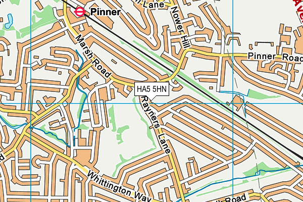 HA5 5HN map - OS VectorMap District (Ordnance Survey)