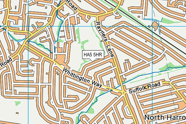 HA5 5HR map - OS VectorMap District (Ordnance Survey)