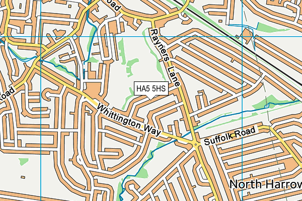 HA5 5HS map - OS VectorMap District (Ordnance Survey)