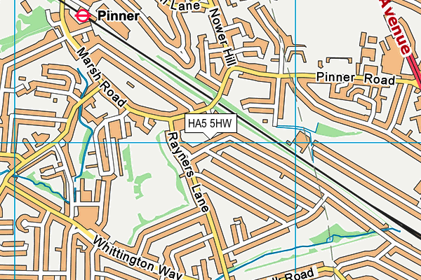 HA5 5HW map - OS VectorMap District (Ordnance Survey)
